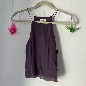 Silk high neck cropped top